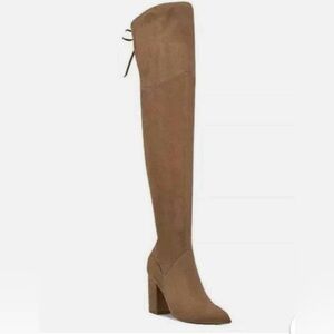 New Nine West Woman’s Dark Natural Ceeya Over The Knee Boots Size 6 Medium